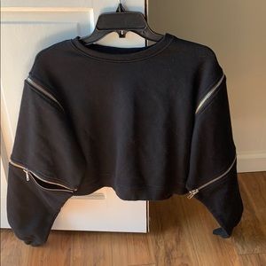 Cropped LF Sweatshirt with Zippers